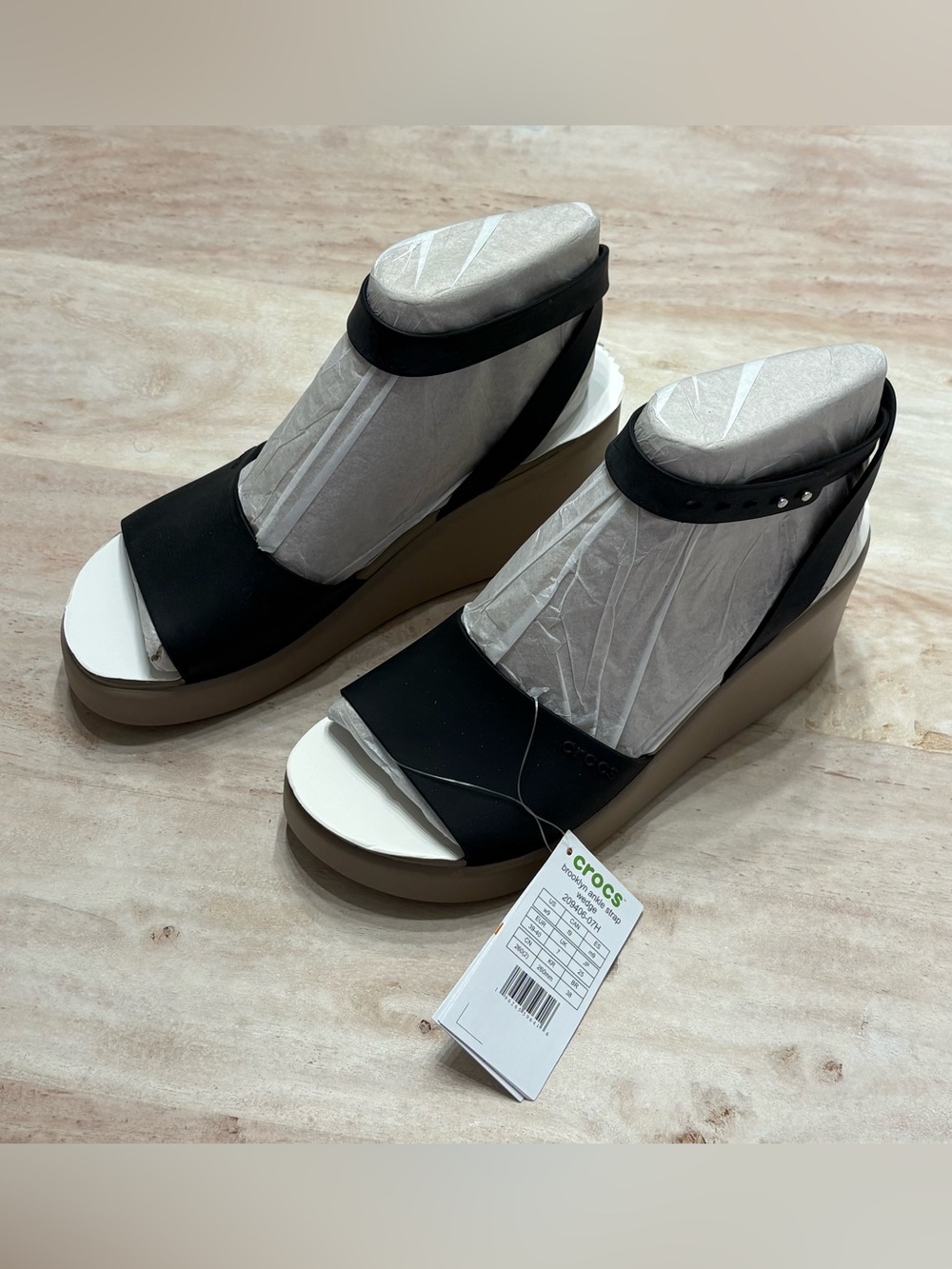 CROCS Brooklyn Ankle Strap Wedge Sandal - Picture 2 of 10